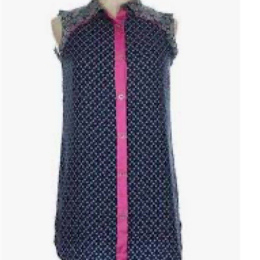Juicy Couture Sleeveless Diamond-Print Shirt Dress size M